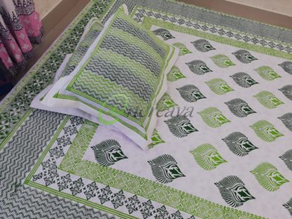 White Green bed cover